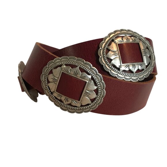 IDYLLWIND M. LAMBERT Womens XL (39-43) Brown Leather Concho Belt main image 8